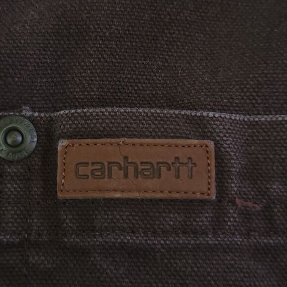 Carhartt Jacket Canvas Chore Shirt Brown 3XL Flannel Lined Snap 5296DKB READ - Picture 3 of 10